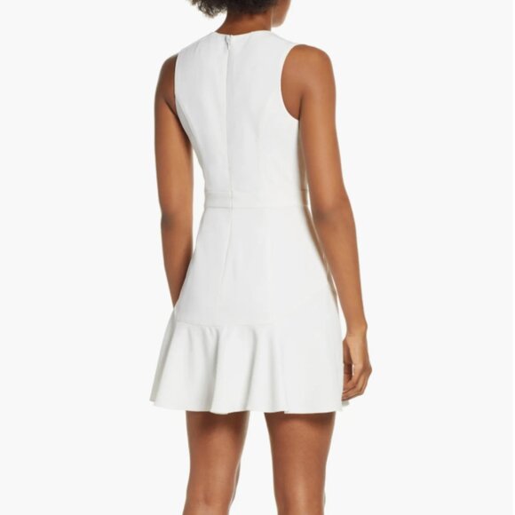 Adelyn Rae Janessa Flounce Dress White Sleeveless Midi Medium NWT - Picture 3 of 9